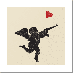 Cupid with a AK-47 Posters and Art